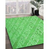 Patterned Neon Green Rug, pat2631grn