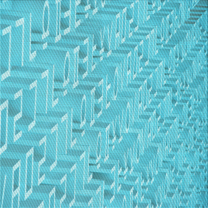 Round Patterned Dark Turquoise Green Rug, pat2631lblu