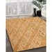 Machine Washable Transitional Yellow Orange Rug in a Family Room, wshpat2631org