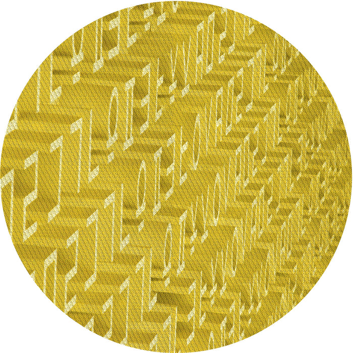 Square Machine Washable Transitional Bright Gold Yellow Rug in a Living Room, wshpat2631yw