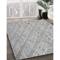 Patterned Light Gray Novelty Rug, pat2631