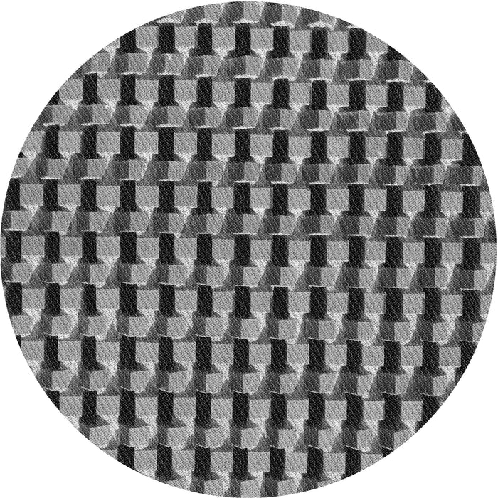 Square Machine Washable Transitional Dark Gray Black Rug in a Living Room, wshpat2632gry