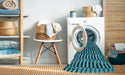 Machine Washable Transitional Bright Turquoise Blue Rug in a Washing Machine, wshpat2632lblu