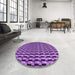 Round Patterned Purple Rug in a Office, pat2632pur