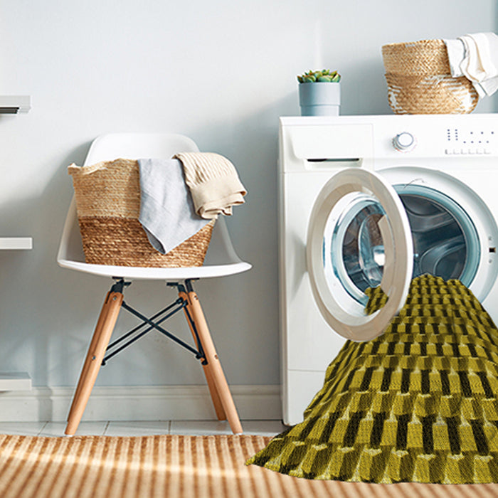 Machine Washable Transitional Bakers Brown Rug in a Washing Machine, wshpat2632yw