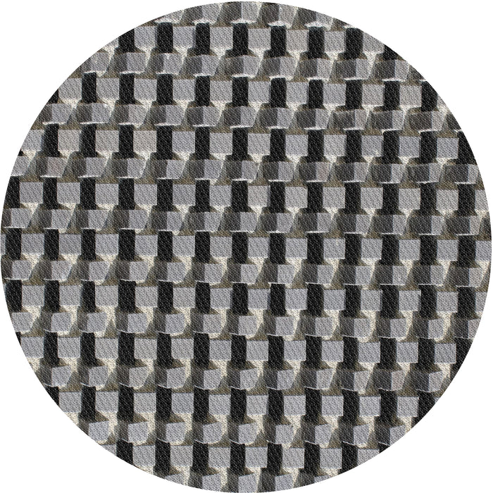 Square Machine Washable Transitional Dark Gray Rug, wshpat2632