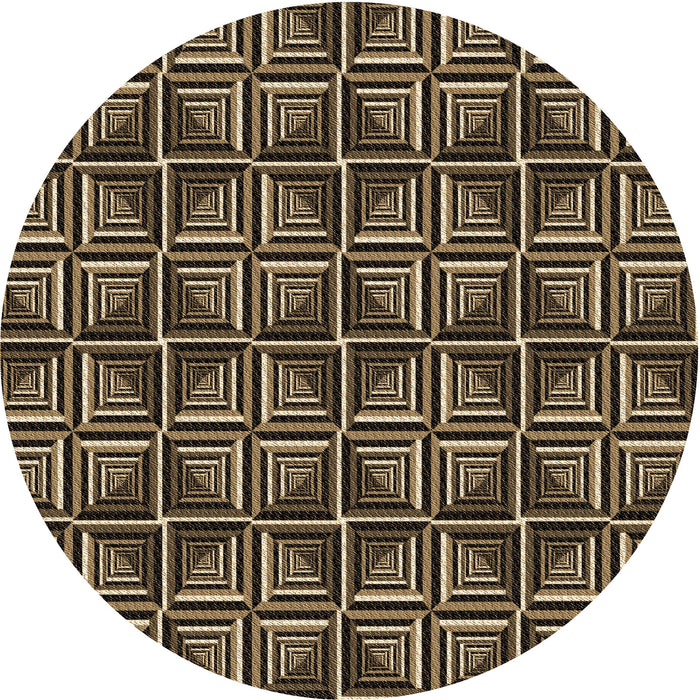 Square Machine Washable Transitional Peru Brown Rug in a Living Room, wshpat2633brn