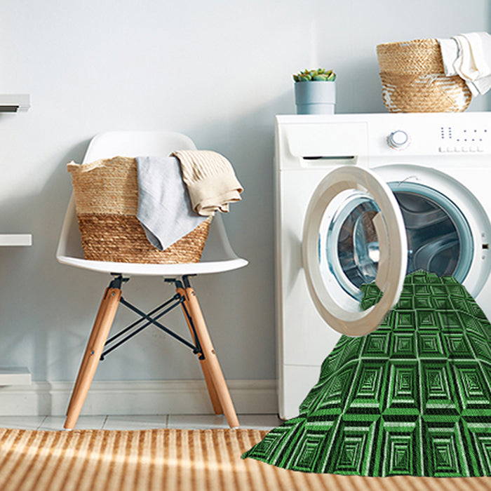 Machine Washable Transitional Deep Emerald Green Rug in a Washing Machine, wshpat2633grn