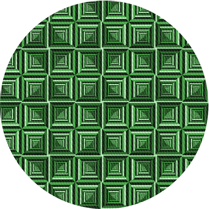 Square Machine Washable Transitional Deep Emerald Green Rug in a Living Room, wshpat2633grn