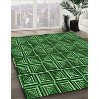 Patterned Deep Emerald Green Rug, pat2633grn