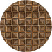 Square Patterned Bronze Brown Rug, pat2633org