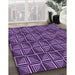 Patterned Purple Rug in Family Room, pat2633pur