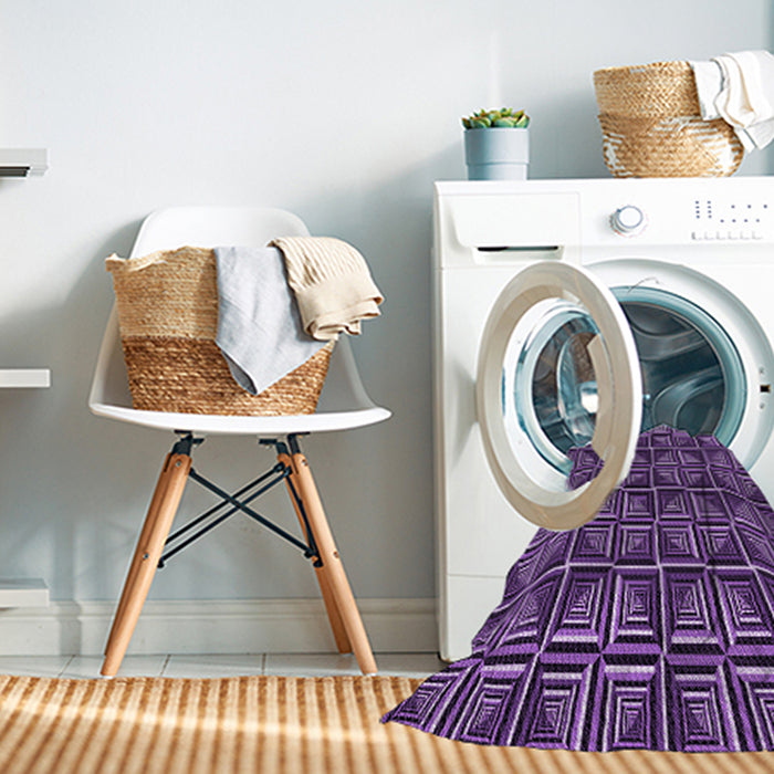 Machine Washable Transitional Purple Rug in a Washing Machine, wshpat2633pur