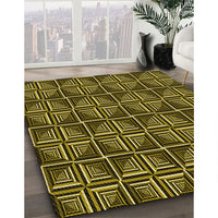 Patterned Black Brown Rug, pat2633yw