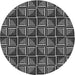 Sideview of Patterned Dark Gray Novelty Rug, pat2633