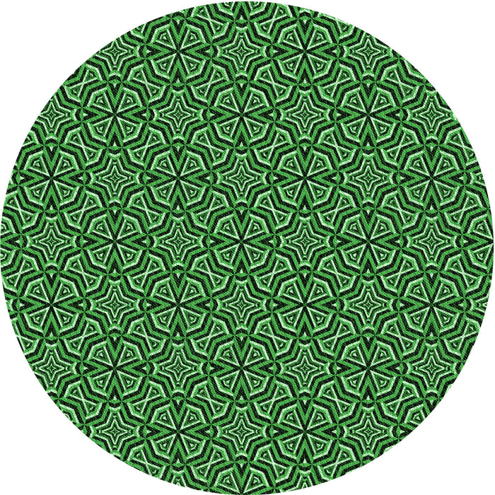 Square Patterned Deep Emerald Green Rug, pat2634grn