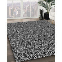 Patterned Charcoal Black Rug, pat2634gry