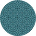 Square Machine Washable Transitional Deep Teal Green Rug in a Living Room, wshpat2634lblu