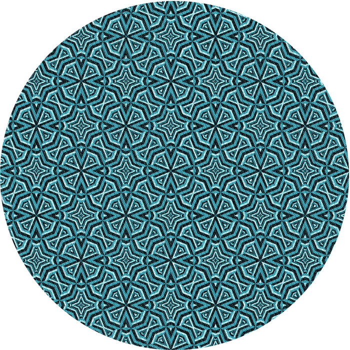 Square Patterned Deep Teal Green Rug, pat2634lblu