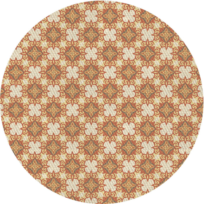 Square Patterned Orange Rug, pat2635brn