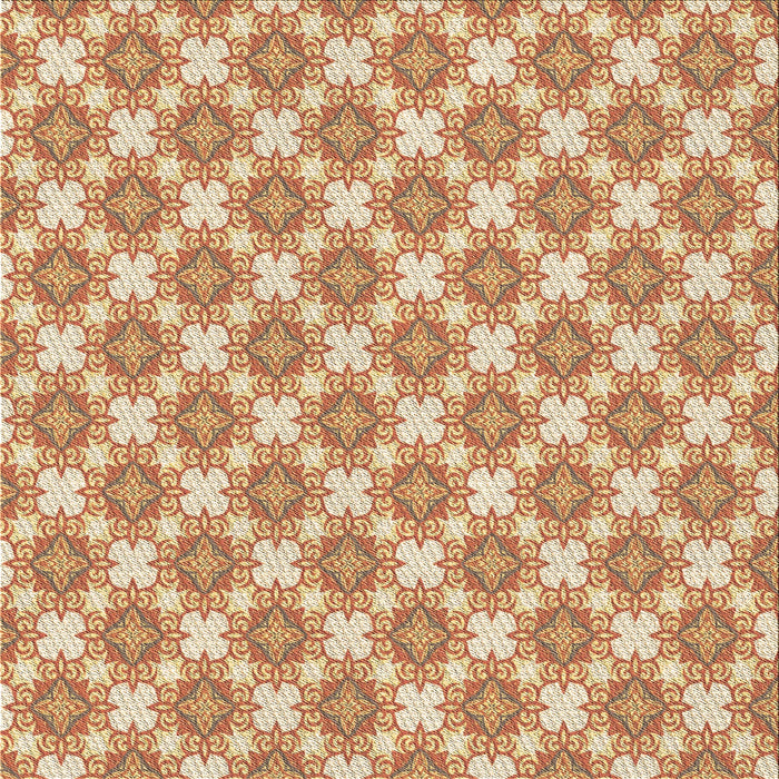 Round Machine Washable Transitional Orange Rug, wshpat2635brn