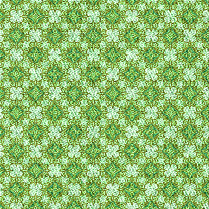 Round Machine Washable Transitional Green Rug, wshpat2635grn