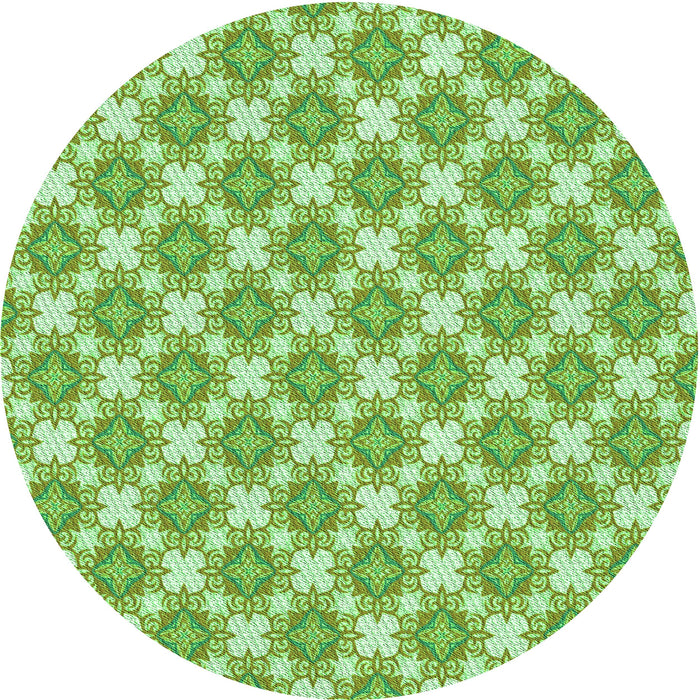 Square Machine Washable Transitional Green Rug in a Living Room, wshpat2635grn