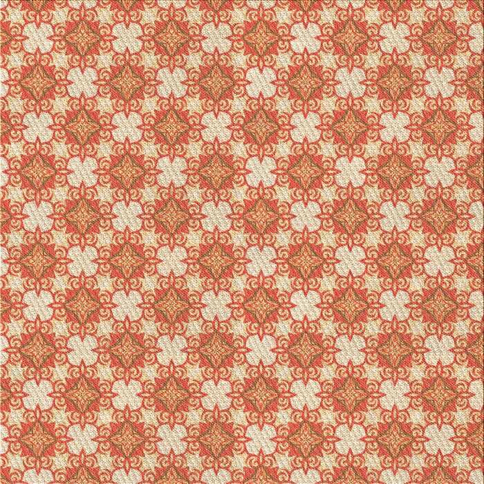 Round Machine Washable Transitional Orange Red Orange Rug, wshpat2635org