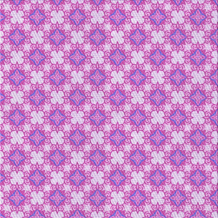 Round Patterned Blossom Pink Rug, pat2635pur