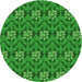 Square Machine Washable Transitional Green Rug in a Living Room, wshpat2636grn