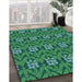 Machine Washable Transitional Medium Sea Green Rug in a Family Room, wshpat2636lblu