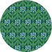 Square Patterned Medium Sea Green Rug, pat2636lblu