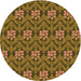 Square Patterned Cinnamon Brown Rug, pat2636org