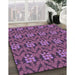Patterned Dark Raspberry Purple Rug in Family Room, pat2636pur