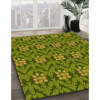 Patterned Pistachio Green Rug, pat2636yw