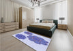 Patterned Blue Rug in a Bedroom, pat2637blu