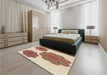 Patterned Deep Peach Orange Rug in a Bedroom, pat2637brn