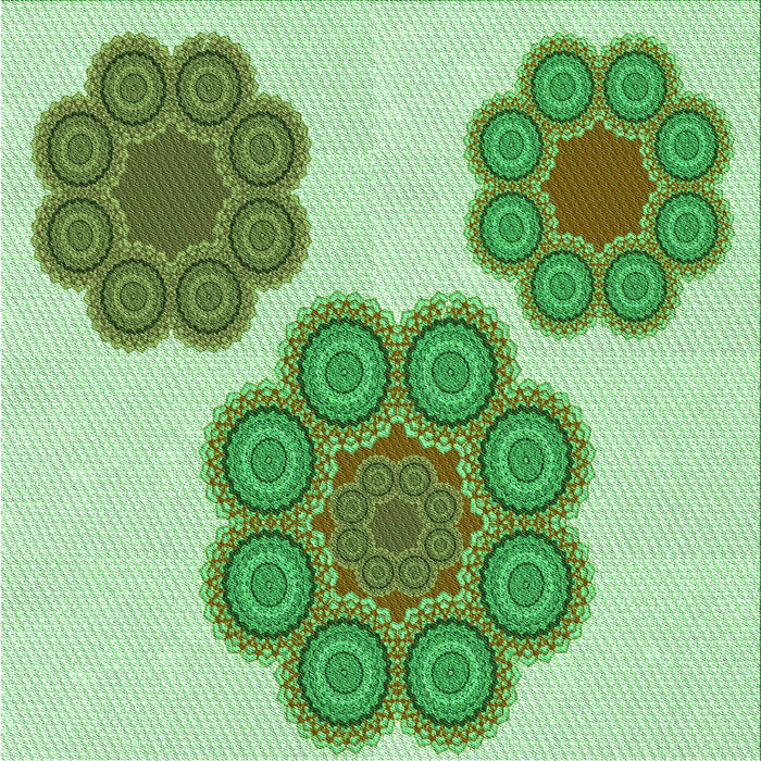 Round Patterned Green Rug, pat2637grn