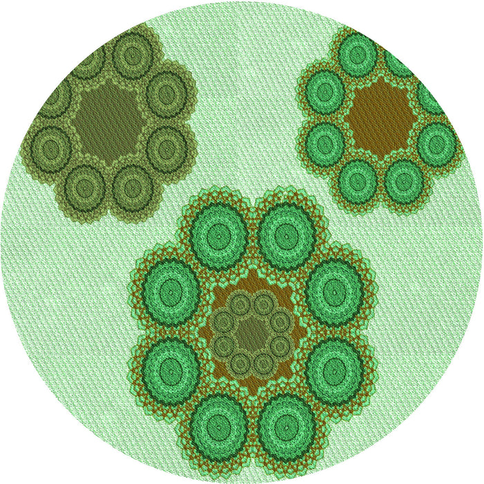 Square Patterned Green Rug, pat2637grn