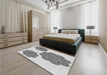 Patterned Platinum Gray Rug in a Bedroom, pat2637gry