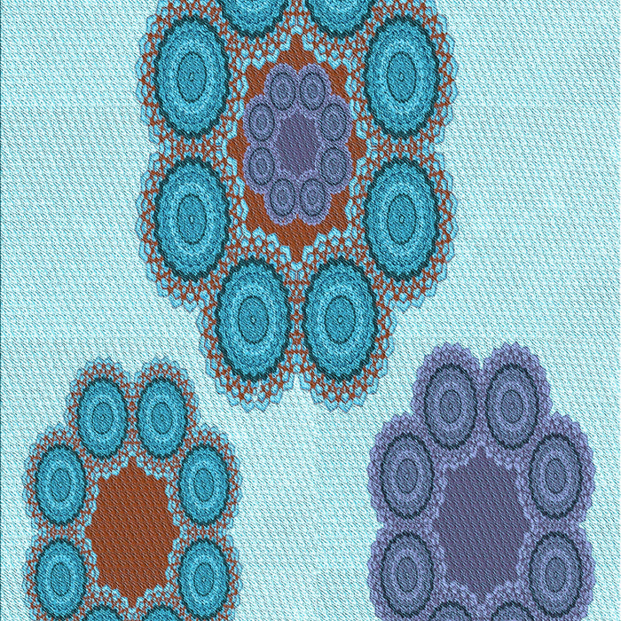 Patterned Steel Blue Rug, pat2637lblu