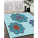 Machine Washable Transitional Steel Blue Rug in a Family Room, wshpat2637lblu