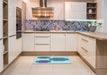 Patterned Steel Blue Rug in a Kitchen, pat2637lblu