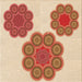 Round Patterned Red Rug, pat2637org