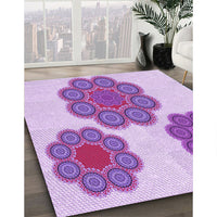 Patterned Blossom Pink Rug, pat2637pur