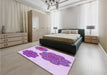 Patterned Blossom Pink Rug in a Bedroom, pat2637pur