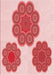 Patterned Deep Rose Pink Rug, pat2637rd