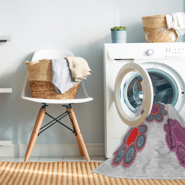 Machine Washable Transitional Mauve Taupe Purple Rug in a Washing Machine, wshpat2637