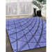 Patterned Sky Blue Rug in Family Room, pat2638blu
