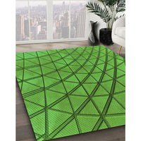 Patterned Green Rug, pat2638grn